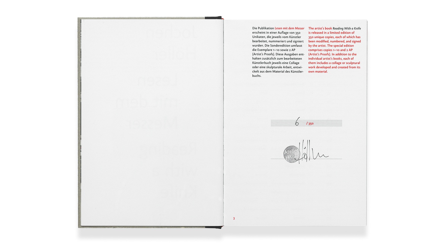 Jochen Höller – Lesen mit dem Messer - Kurt Dornig Grafikdesign